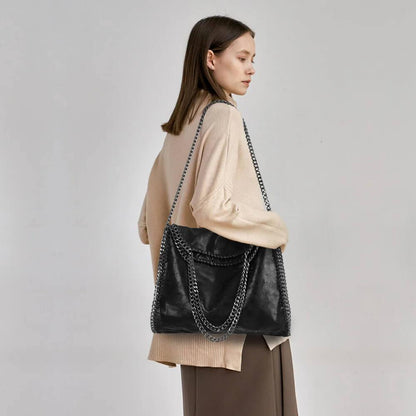 Bolsa de Ombro com Corrente D'Luna Preto