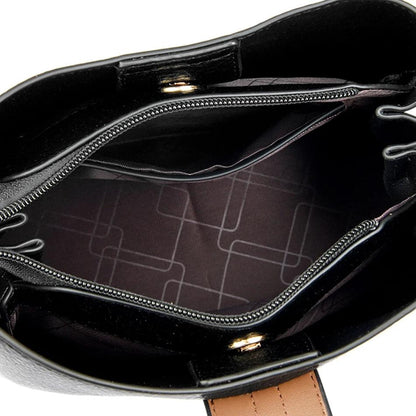 Bolsa de Ombro em Couro Kaidi Preto