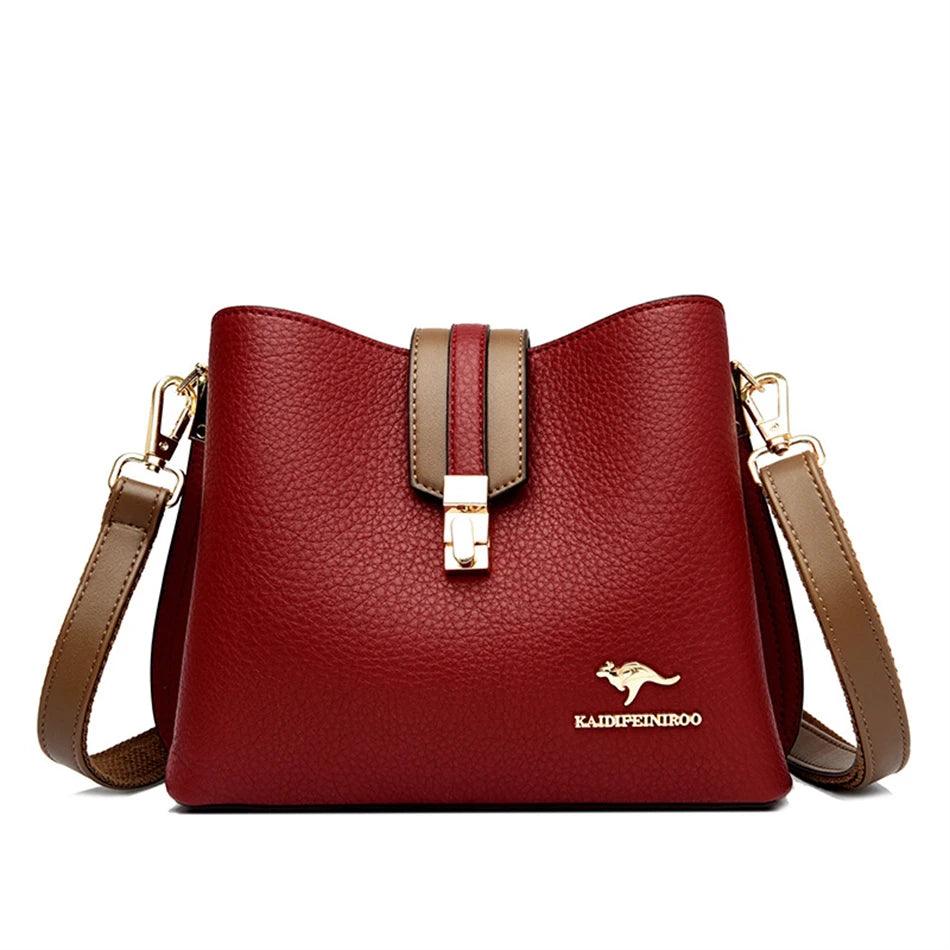 Bolsa de Ombro em Couro Kaidi Vermelho