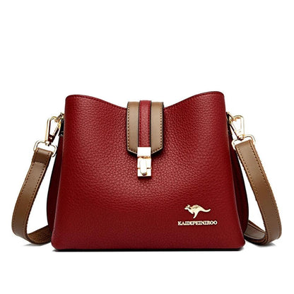 Bolsa de Ombro em Couro Kaidi Vermelho
