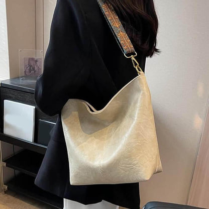 Bolsa de Ombro em Couro Lenc Branco
