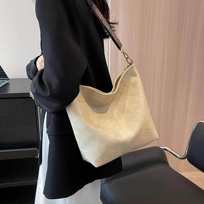 Bolsa de Ombro em Couro Lenc Branco