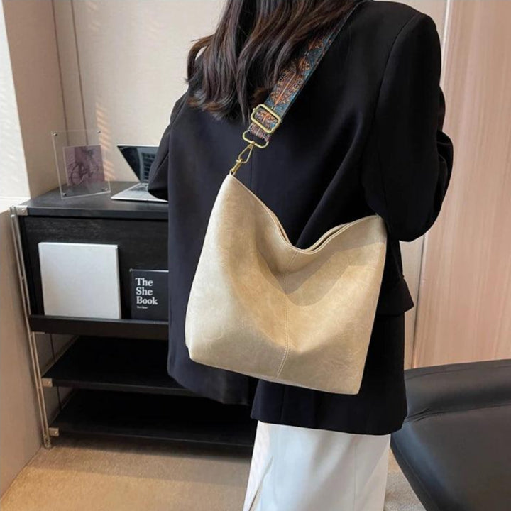 Bolsa de Ombro em Couro Lenc Branco