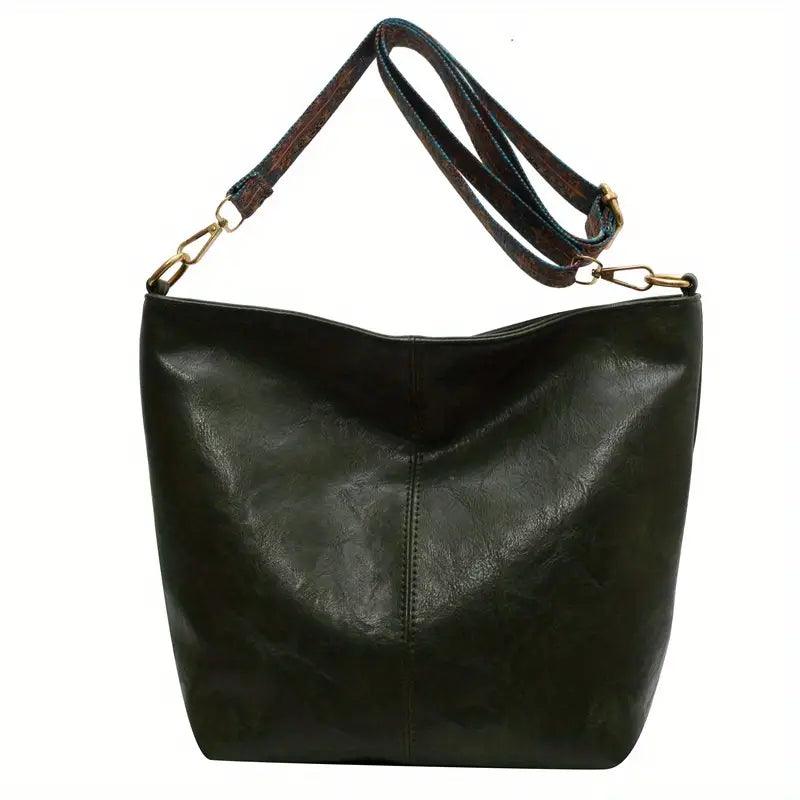 Bolsa de Ombro em Couro Lenc Verde