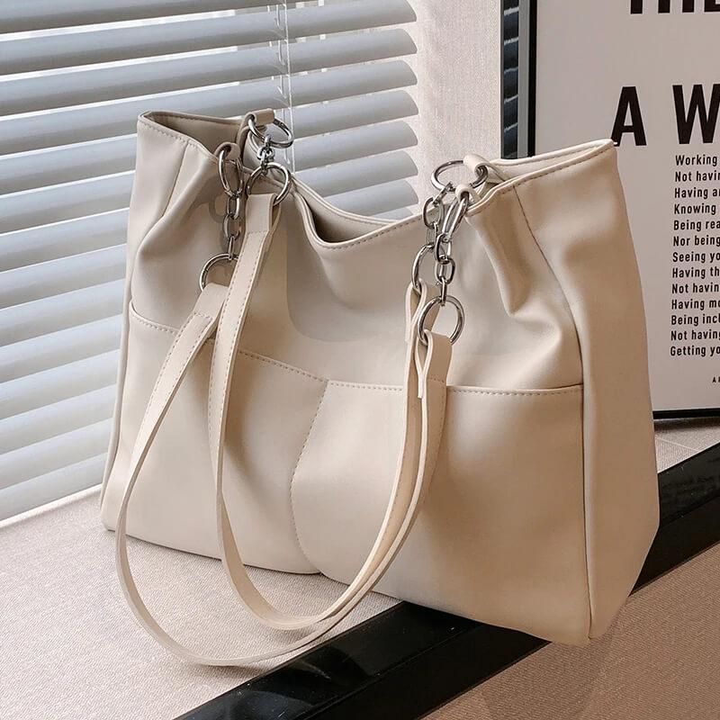 Bolsa de Ombro em Couro Soult Branco