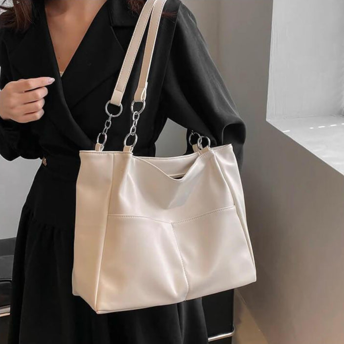 Bolsa de Ombro em Couro Soult Branco