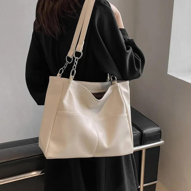 Bolsa de Ombro em Couro Soult Branco