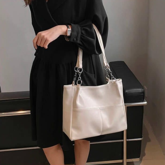 Bolsa de Ombro em Couro Soult Branco