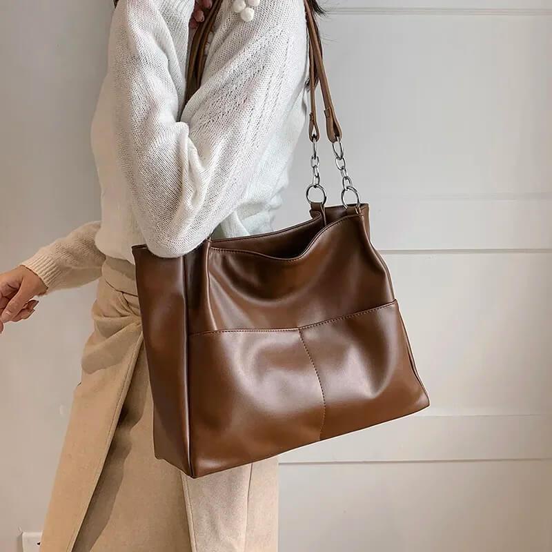 Bolsa de Ombro em Couro Soult Marrom