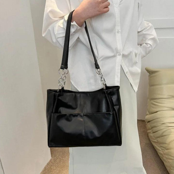 Bolsa de Ombro em Couro Soult Preto