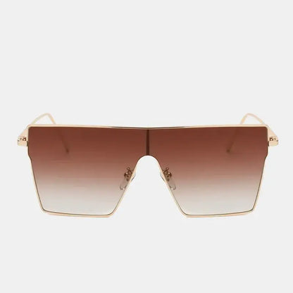 Óculos de Sol Feminino Retangular Atena Marrom