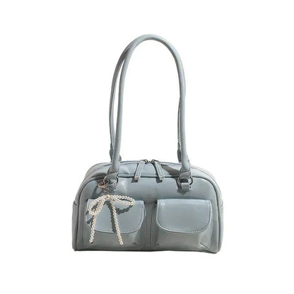 bolsa baguete vintage azul marinho hanna