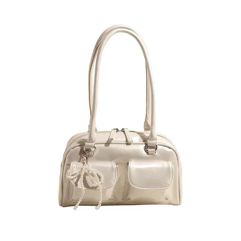 bolsa baguete vintage bege hanna