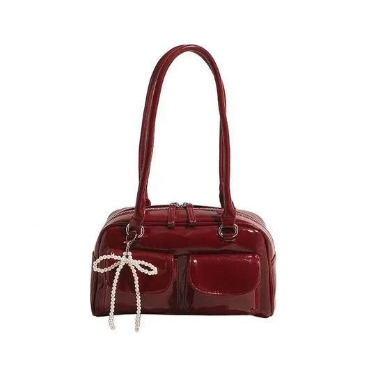 bolsa baguete vintage vermelho hanna