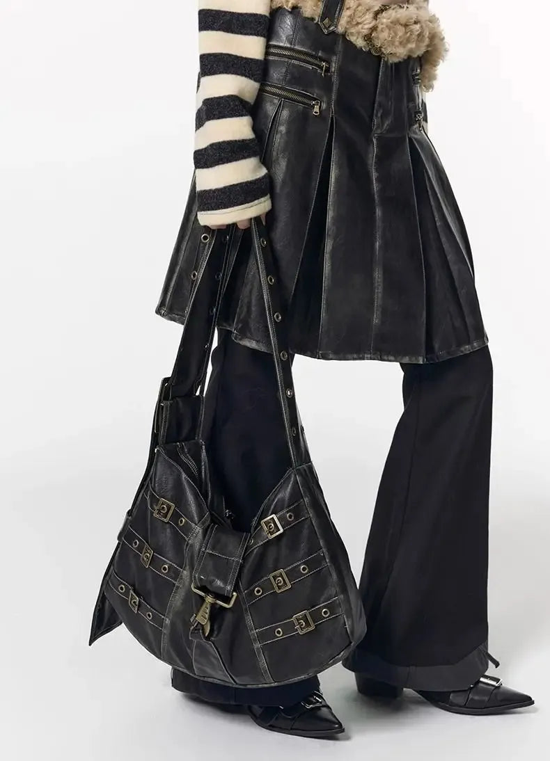 Bolsa de Ombro Vintage Cassandra Preto