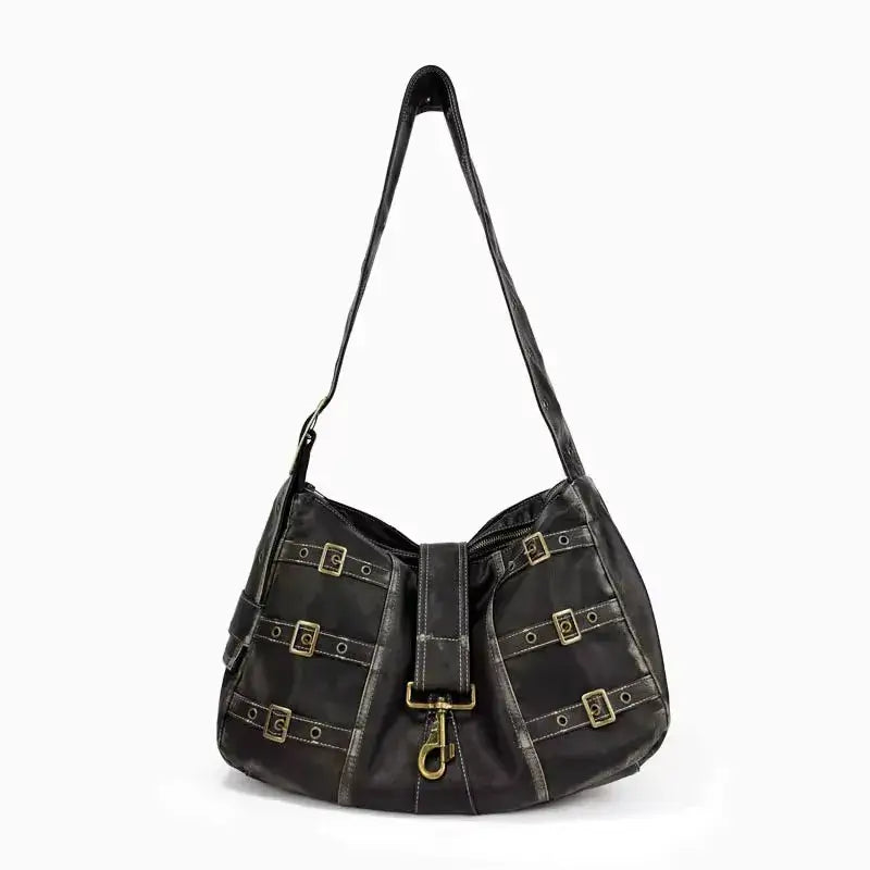 Bolsa de Ombro Vintage Cassandra Preto