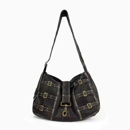 Bolsa de Ombro Vintage Cassandra Preto
