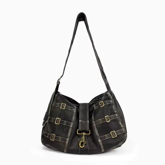 Bolsa de Ombro Vintage Cassandra Preto