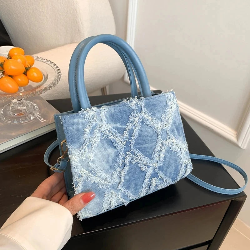 bolsa satchel azul danna