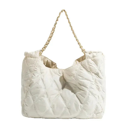 Bolsa Tote Acolchoada Celeste Branco
