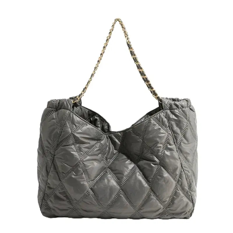 Bolsa Tote Acolchoada Celeste Cinza