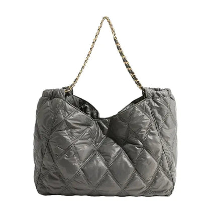 Bolsa Tote Acolchoada Celeste Cinza
