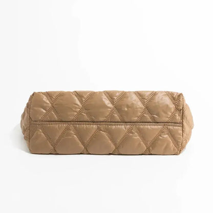 Bolsa Tote Acolchoada Celeste Marrom