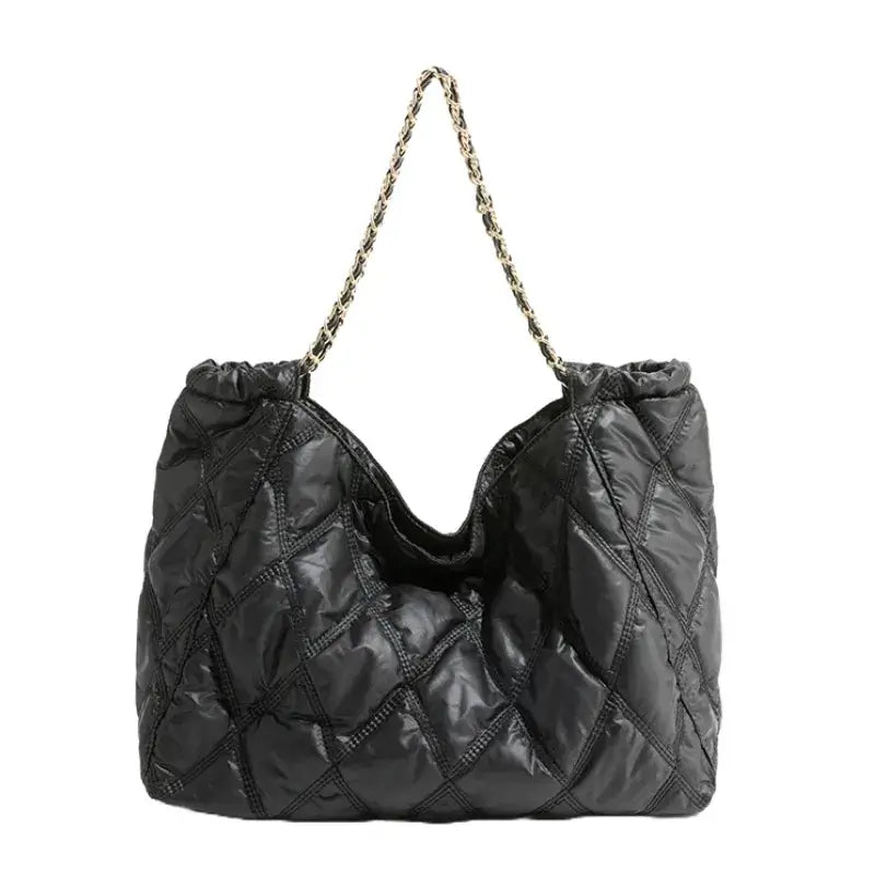 Bolsa Tote Acolchoada Celeste Preto
