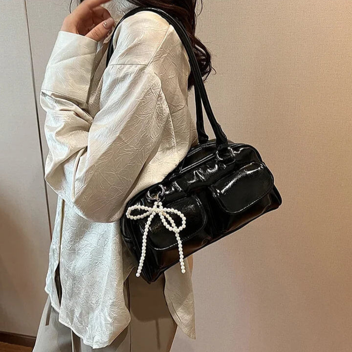 bolsa baguete vintage preto hanna