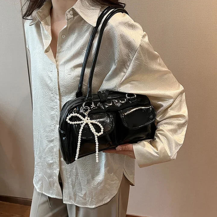 bolsa baguete vintage preto hanna