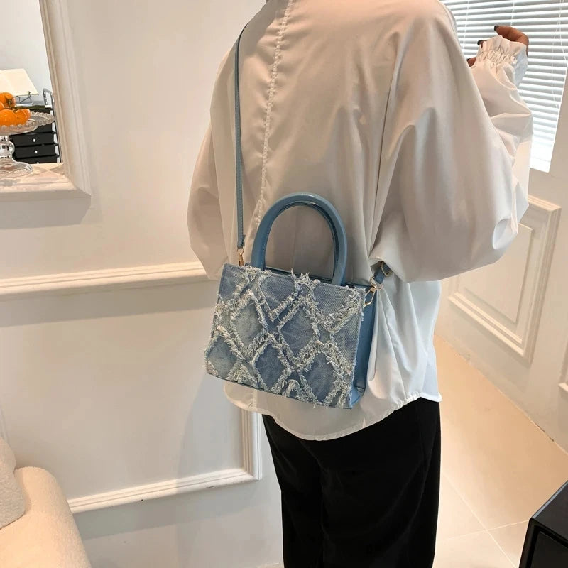 bolsa satchel azul danna