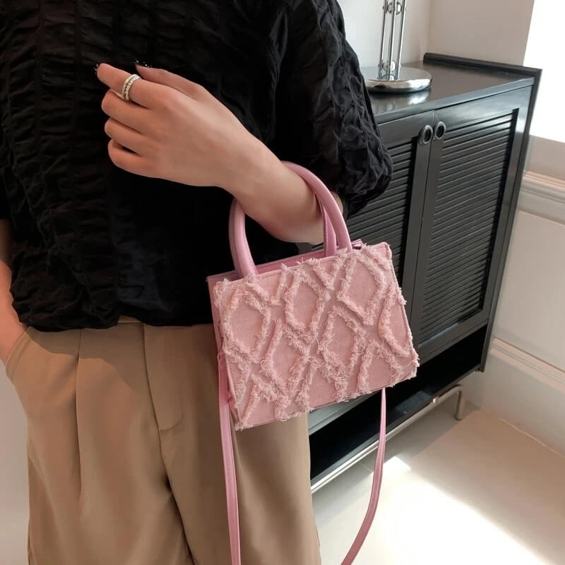 bolsa satchel rosa danna