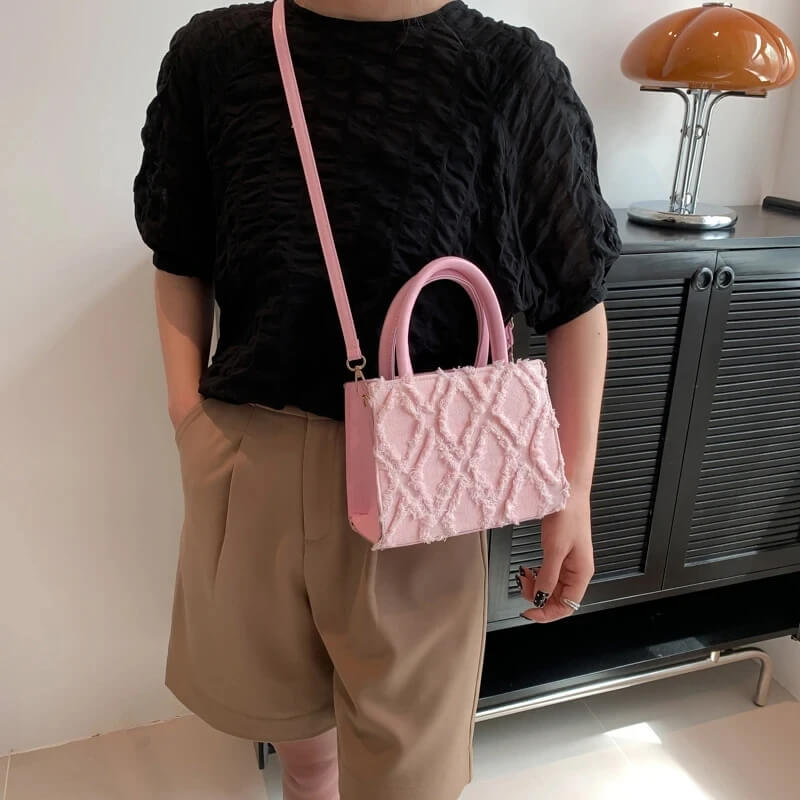 bolsa satchel rosa danna