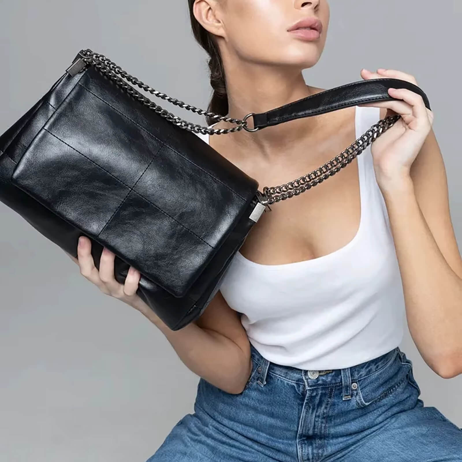 bolsa tiracolo preta molag